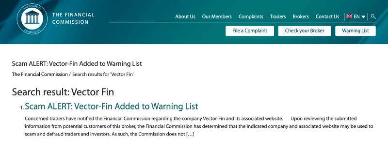 VectorFin – псевдоброкер, который нагло разводит инвесторов.