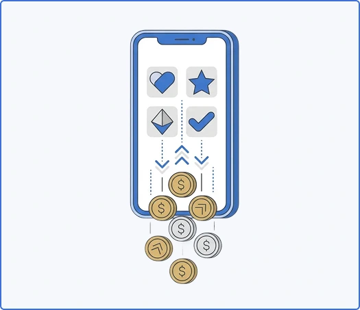 Телефон и монеты